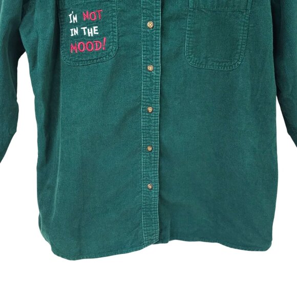 Betty Boop Corduroy Button Front Shirt Womens XL Vintage 2000 King Features - Picture 11 of 16